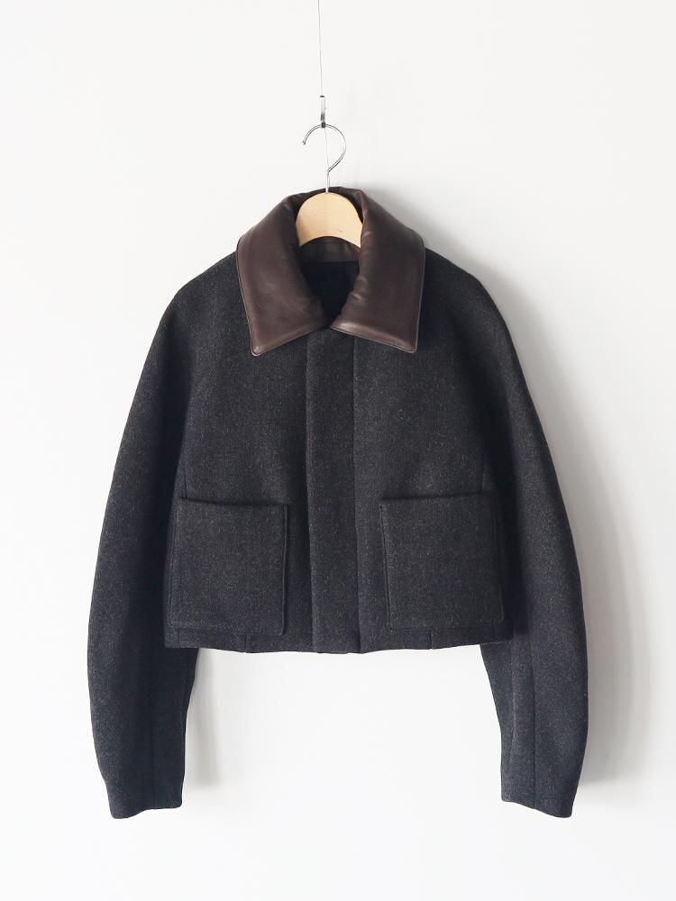 AURALEE women's / SHETLAND WOOL DOUBLE CLOTH BLOUSON (DARK