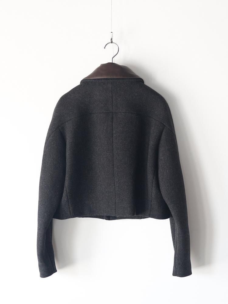 AURALEE women's / SHETLAND WOOL DOUBLE CLOTH BLOUSON (DARK