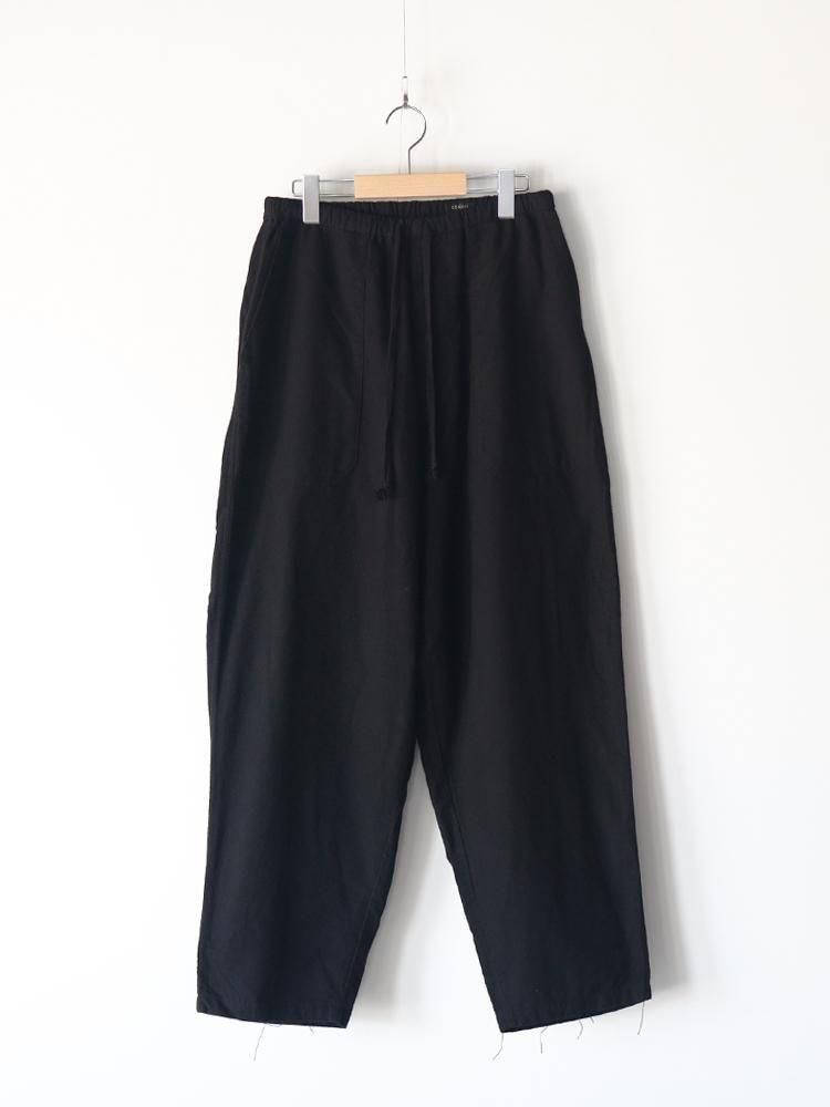 COMOLI / コットンネルテーパードパンツ (BLACK) - TROUPE ONLINE SHOP