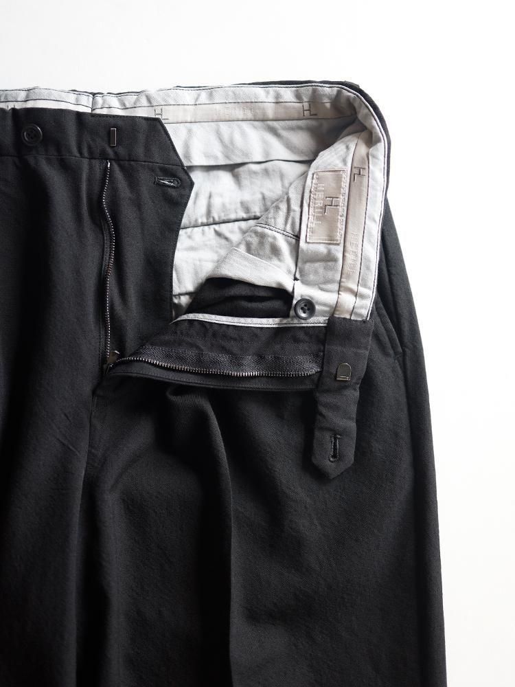 HERILL / WOOL GABARDINE TROUSERS (BLACK) - TROUPE ONLINE