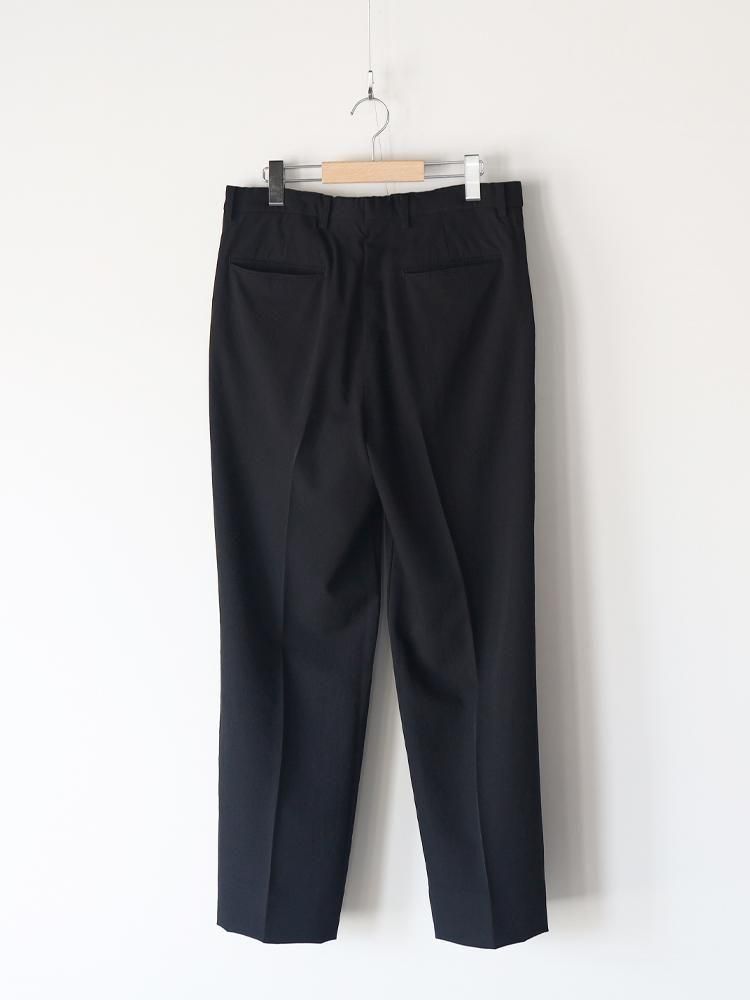 HERILL / WOOL GABARDINE TROUSERS (BLACK) - TROUPE ONLINE SHOP