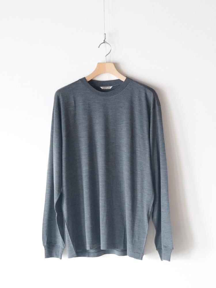 HERILL ニットmaatee&sons comoli auralee AURALEE men's / WOOL SOFT JERSEY L/S TEE (TOP CHARCOAL) - TROUPE