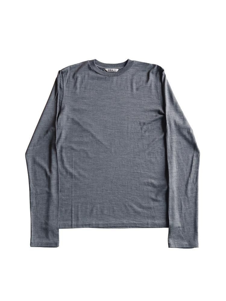 AURALEE women's / WOOL SOFT JERSEY L/S TEE (TOP CHARCOAL) - TROUPE
