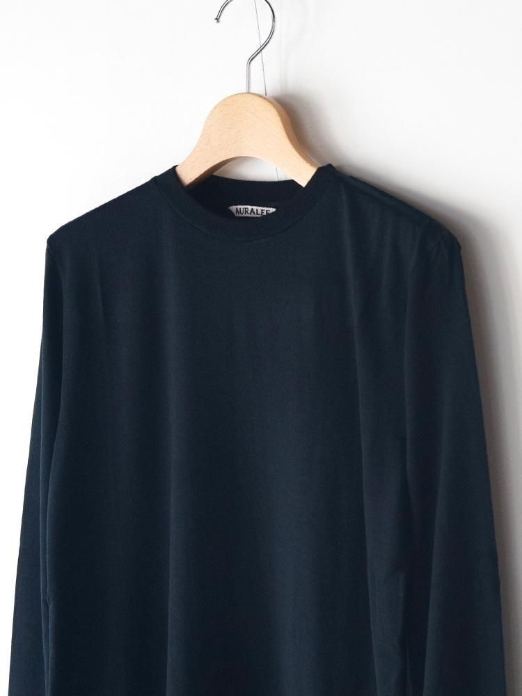 AURALEE women's / WOOL SOFT JERSEY L/S TEE (BLACK) - TROUPE ONLINE