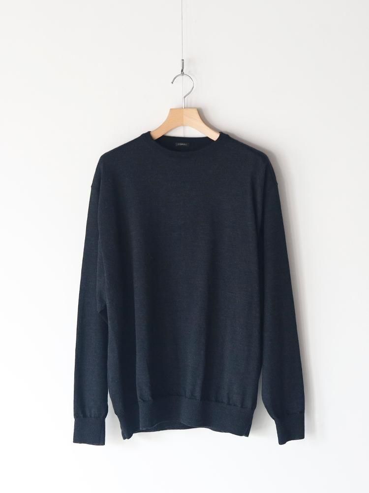 COMOLI / ウールクルーネックニット (CHARCOAL) - TROUPE ONLINE