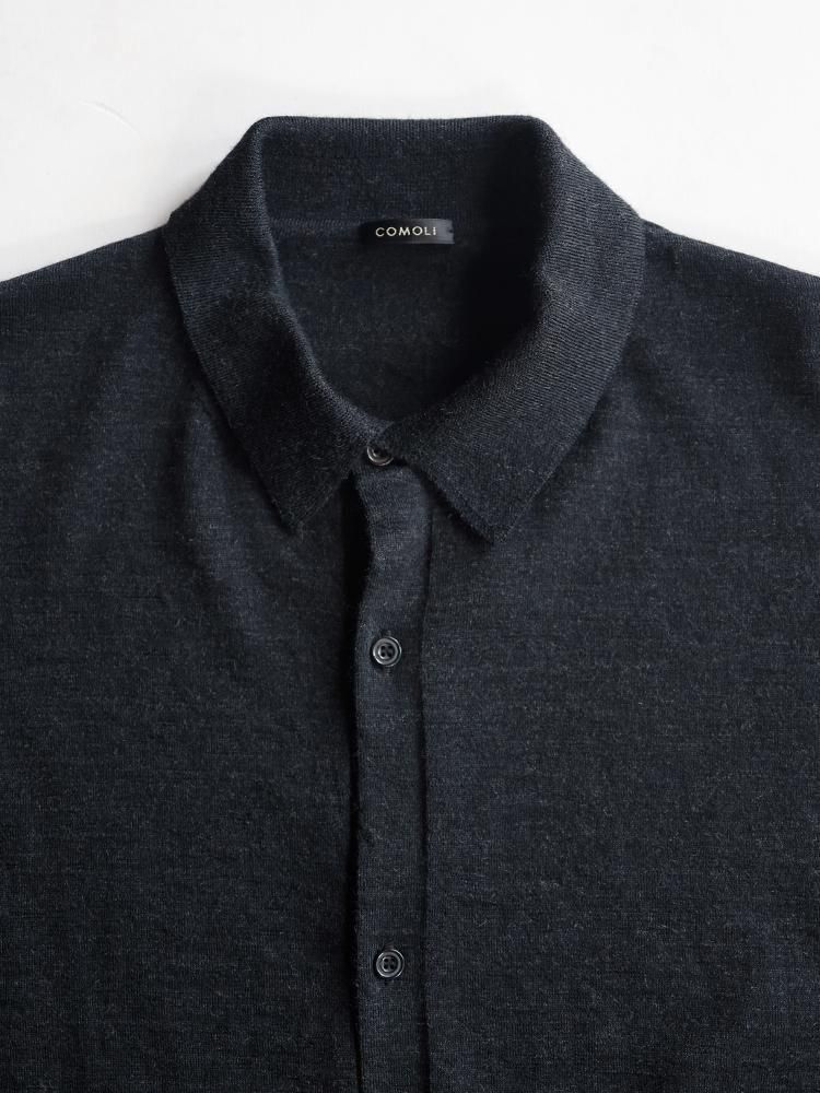 COMOLI / ウール衿つきカーディガン (CHARCOAL) - TROUPE ONLINE SHOP