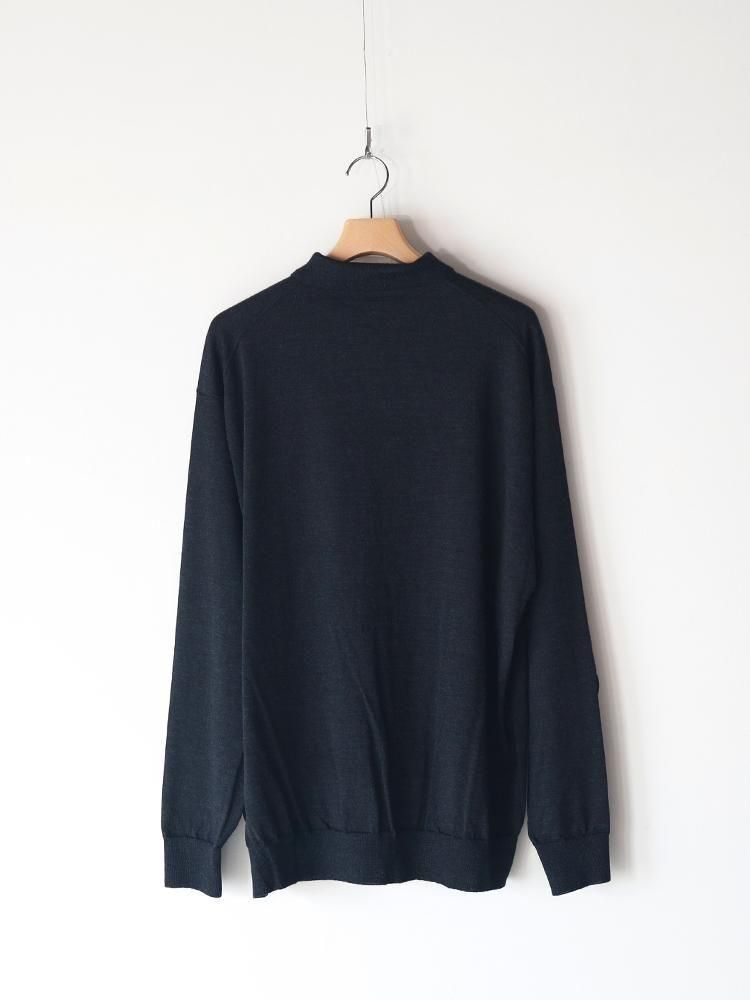 COMOLI カーディガン COMOLI / ウール衿つきカーディガン (CHARCOAL) - TROUPE ONLINE