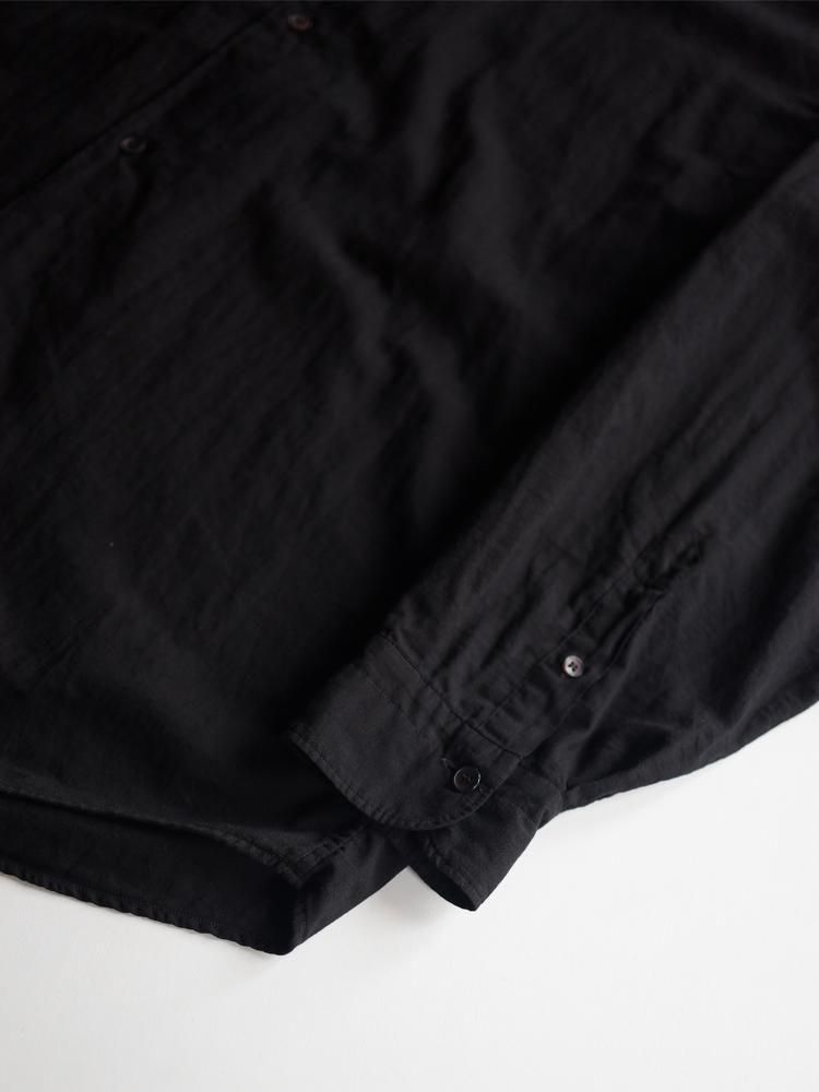 COMOLI / KHADIコットンWレイヤーコモリシャツ (BLACK) - TROUPE