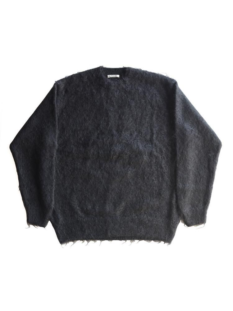 AURALEE BRUSHED SUPER KID MOHAIR KNIT 黒4 AURALEE(オーラリー)】BRUSHED SUPER KID MOHAIR KNIT P/O