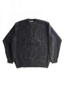AURALEE men's / BRUSHED SUPER KID MOHAIR KNIT P/O (INK BLACK)