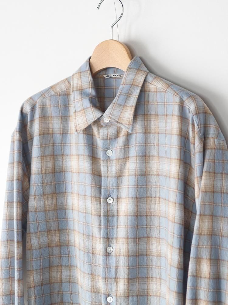 AURALEE AIRY WOOL CHECK SHIRTサイズ0 S AURALEE AIRY WOOL CHECK SHIRT – Chum!