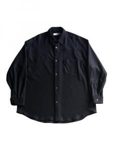 Graphpaper / WOOL SMOOTH FLANNEL OVERSIZED REGULAR COLLAR SHIRT (BLACK)