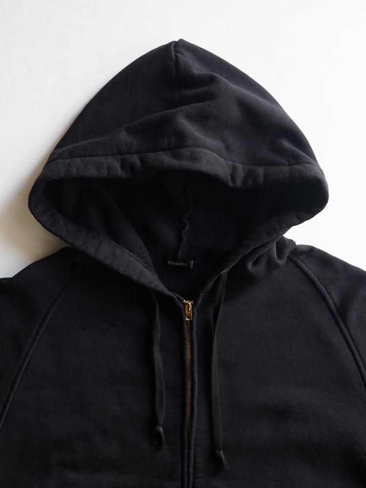 COMOLI / コットン裏毛ジップパーカ (BLACK) - TROUPE ONLINE SHOP