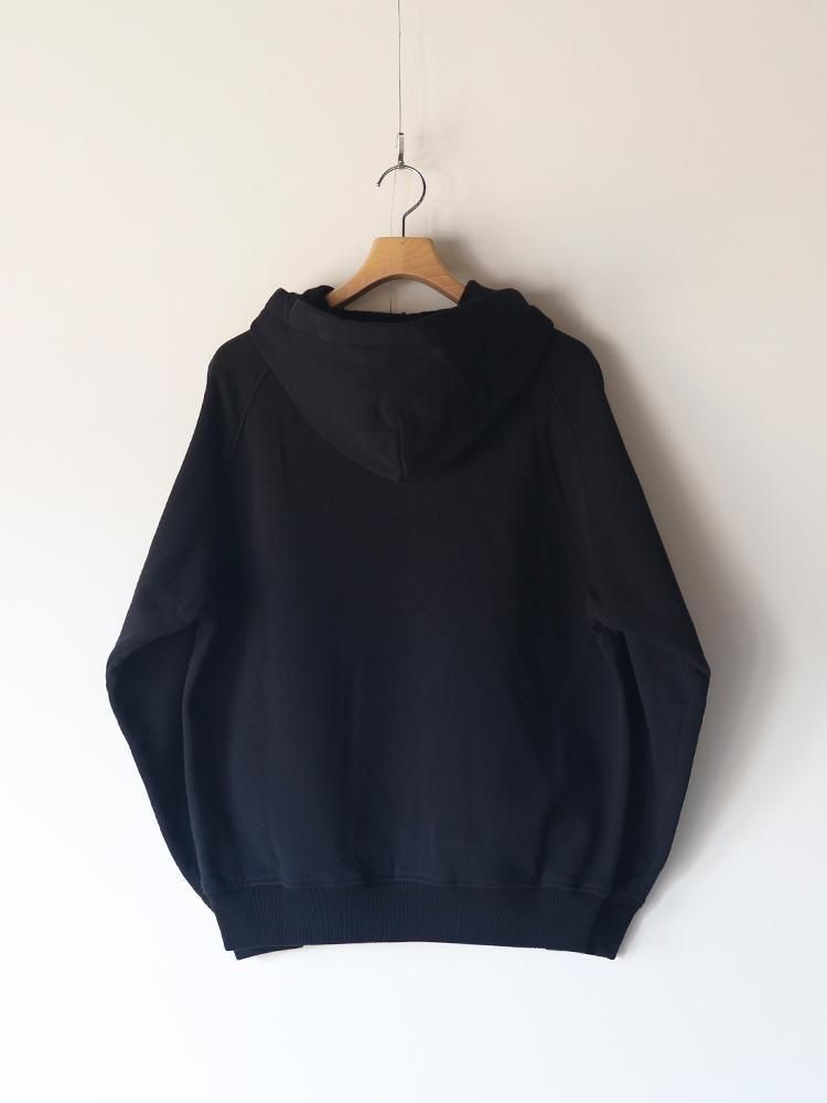 COMOLI / コットン裏毛ジップパーカ (BLACK) - TROUPE ONLINE