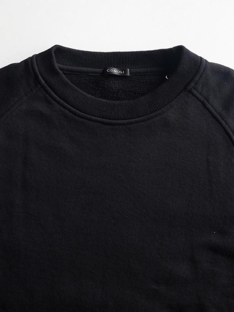 COMOLI / コットン裏毛クルーネック (BLACK) - TROUPE ONLINE SHOP