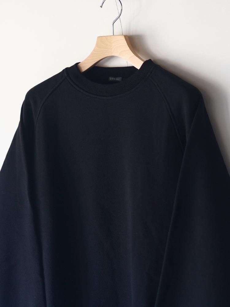 COMOLI / コットン裏毛クルーネック (BLACK) - TROUPE ONLINE SHOP