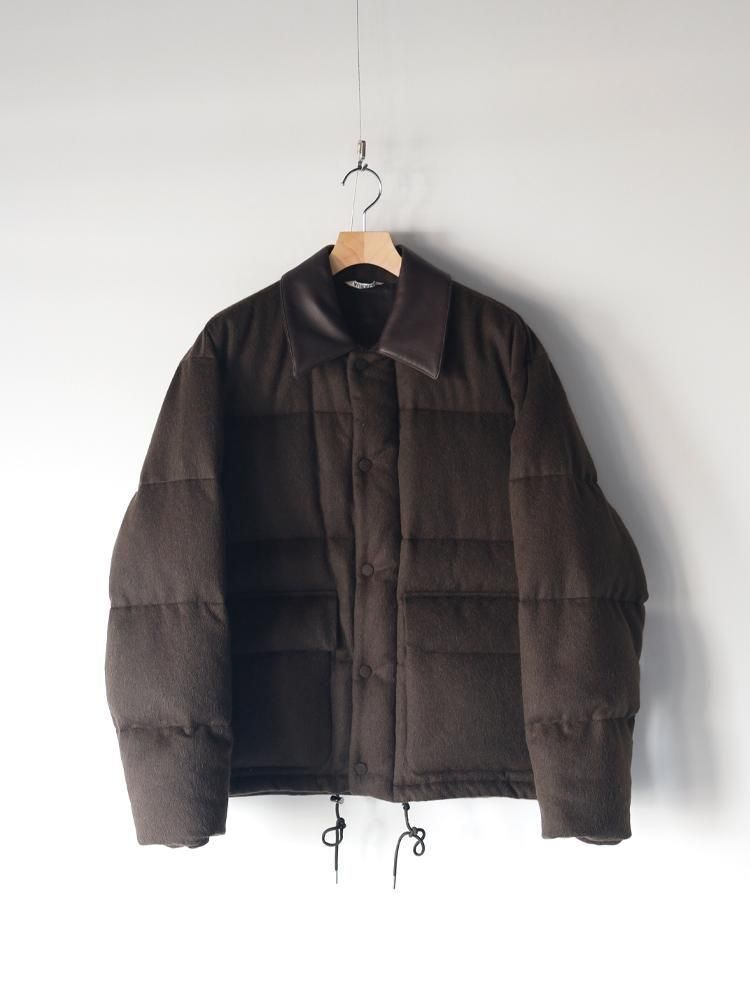 AURALEE men's / BABY CAMEL FLANNEL DOWN BLOUSON (DARK BROWN