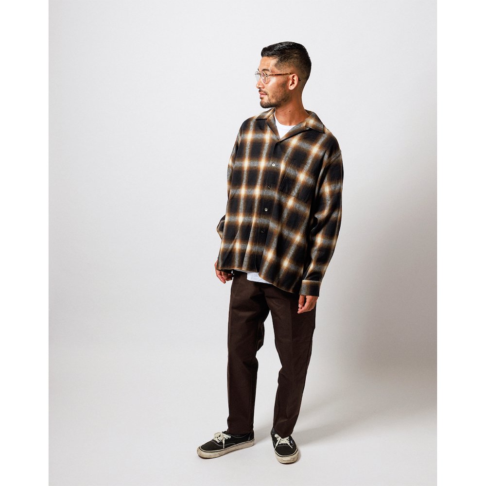 WAX ( ワックス ) シャツ SHAGGY OMBRE CHECK SHIRTS ( BROWN ) WX-0307 -  JAU／REMILLAレミーラ, GOHEMPゴーヘンプ, HAVE A GRATEFUL DAY, DEVADURGA, AREth,  GREENCLOTHING,