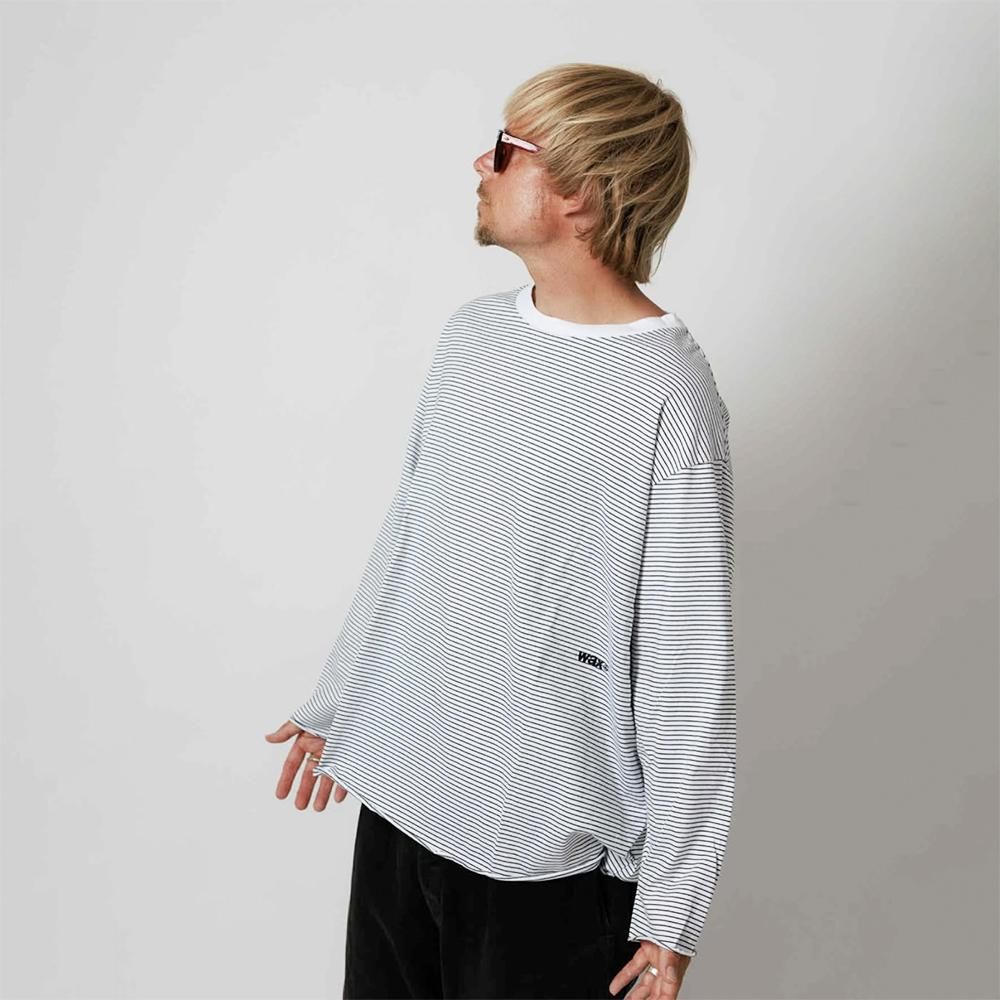 うんぴっぴ WAX ( ワックス ) ストライプロングスリーブ PIN STRIPE CUT OFF