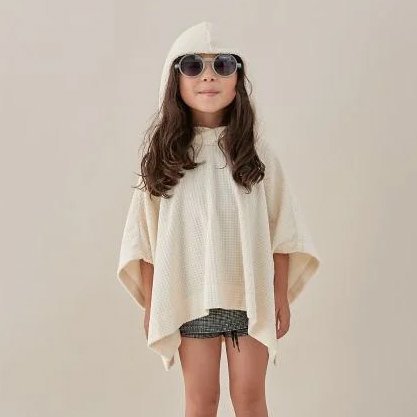 MOUN TEN. ( ޥƥ ) åݥ PILE CHECK SHORT PONCHO ( ECRU ) 22S-MT77-1141