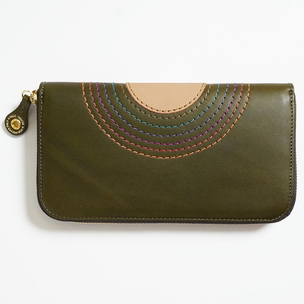 MAGIC THEATER ( ޥå ) RAINBOW 22HALO 12 ZIP LONG PURSE (MOSS GREEN) 