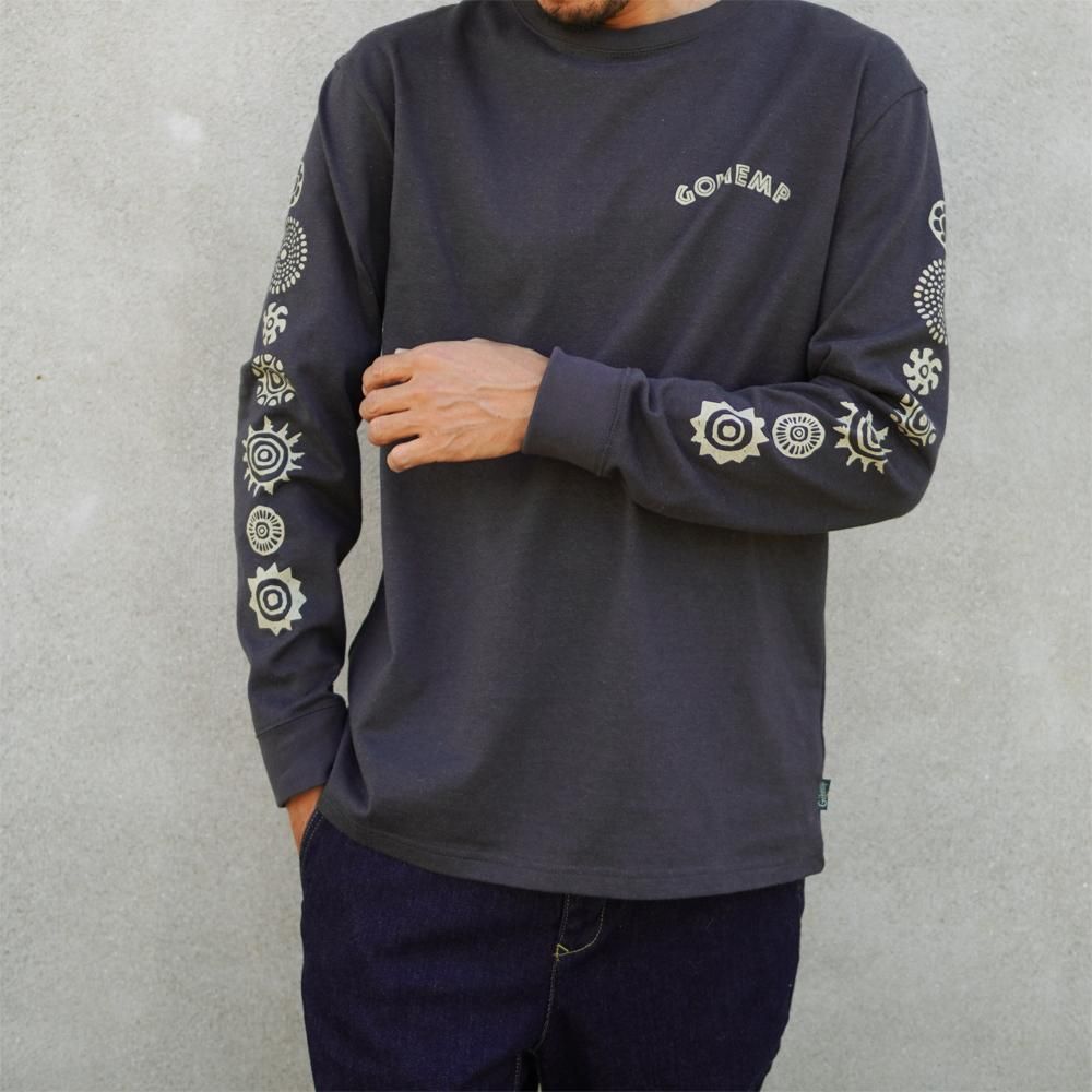 GOHEMP ( ゴーヘンプ ) ロンTEE ADINKRA L/S TEE ( JET BLACK 