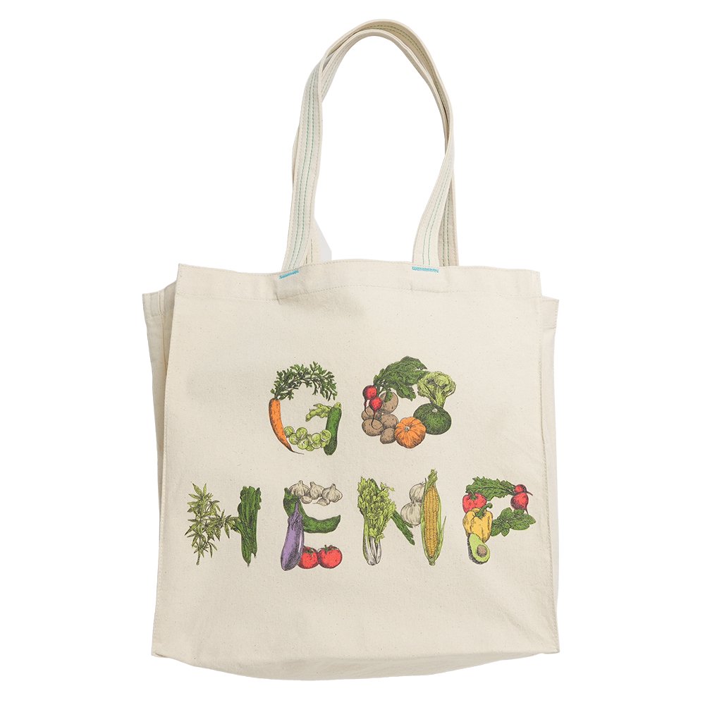 GOHEMP ( ゴーヘンプ ) エコバッグ VEGE & HERB LOGO ECO BAG ( NATURAL ) GHG0224GH6 -  JAU／REMILLAレミーラ, GOHEMPゴーヘンプ, HAVE A GRATEFUL DAY, DEVADURGA, AREth,