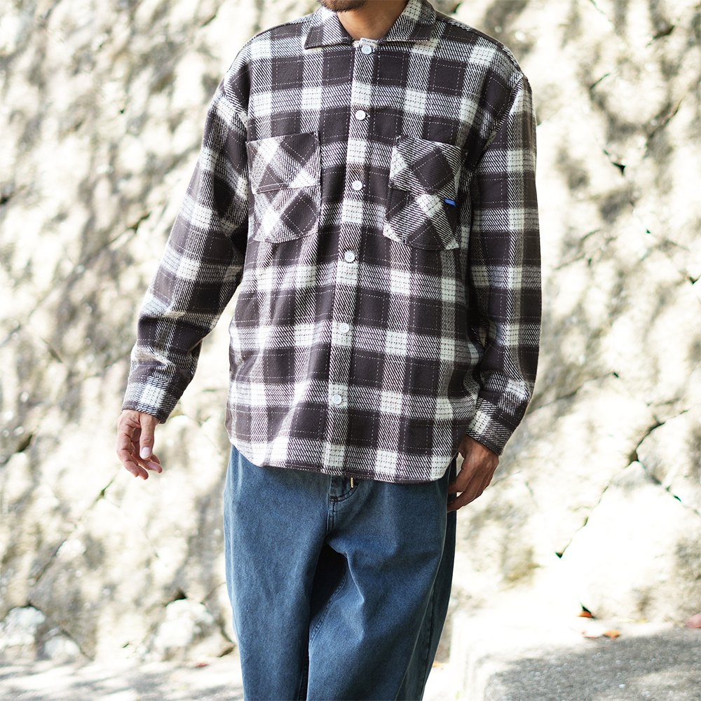 POLAR SKATE CO. ( ポーラー ) シャツ BIG BOY FLANNEL SHIRT ( BROWN