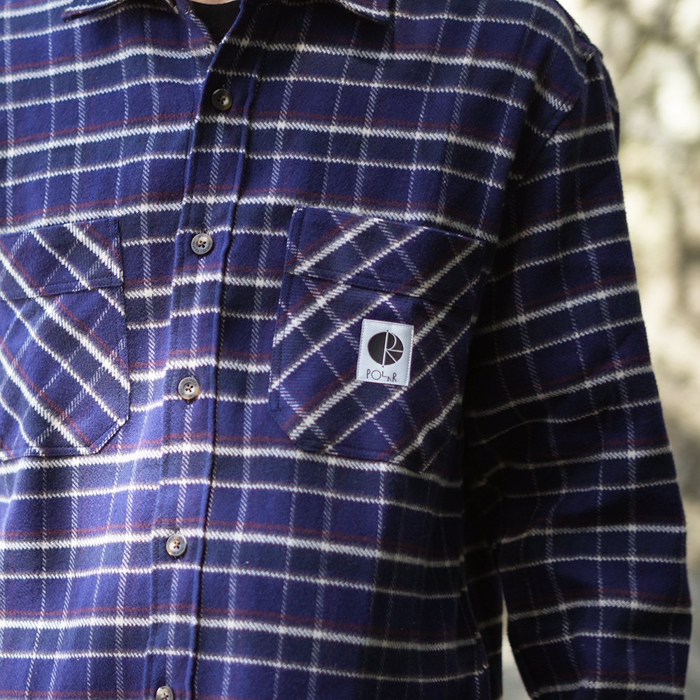 POLAR SKATE CO. ( ポーラー ) シャツ FLANNEL SHIRT ( RICH NAVY ) - JAU／REMILLAレミーラ,  GOHEMPゴーヘンプ, HAVE A GRATEFUL DAY, DEVADURGA, AREth, GREENCLOTHING,