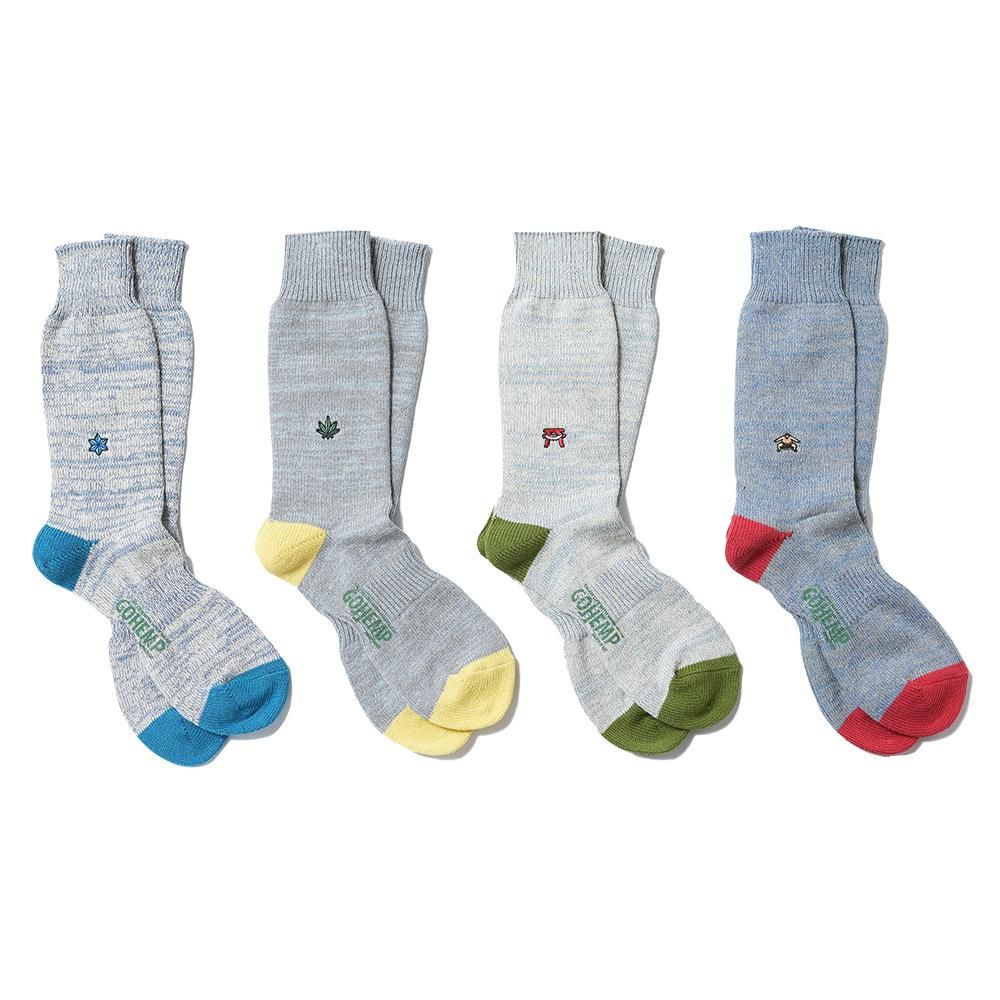 GOHEMP ( إ ) إץå EMBROIDERY CREW SOCKS GHG0074GLL