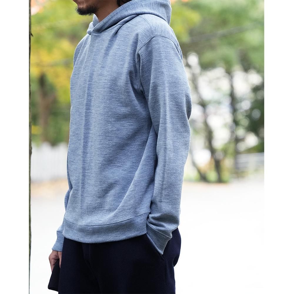 YETINA ( イエティナ ) プルオーバーパーカー LIGHT HOODIE ( HEATHER BLUE ) -  JAU／REMILLAレミーラ, GOHEMPゴーヘンプ, HAVE A GRATEFUL DAY, DEVADURGA, AREth,  GREENCLOTHING,