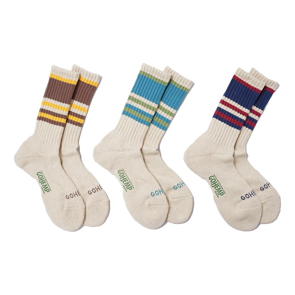 GOHEMP ( إ )  إץå RANDOM LINE PILE CREW SOCKS GHG0072GLL