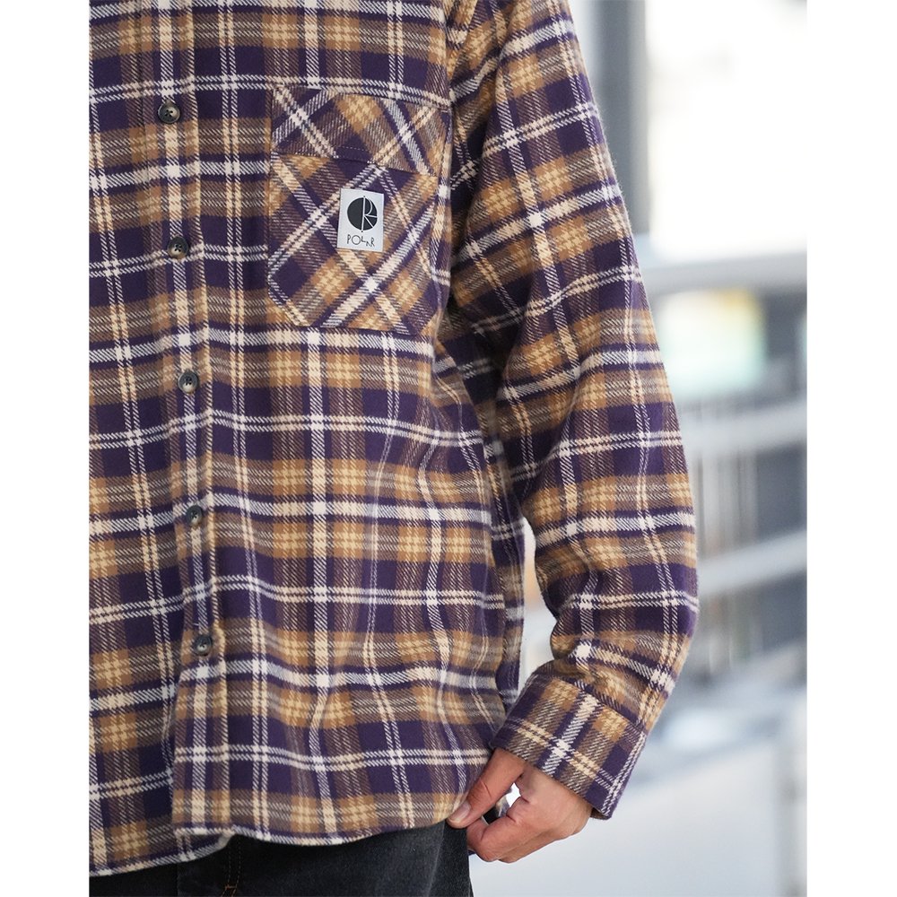 POLAR SKATE CO. ( ポーラー ) シャツ FLANNEL SHIRT ( PLUM ) - JAU／REMILLAレミーラ,  GOHEMPゴーヘンプ, HAVE A GRATEFUL DAY, DEVADURGA, AREth, GREENCLOTHING,  GENTEMSTICK