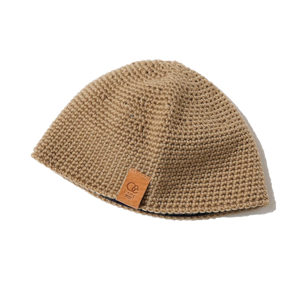 LADE ( レイド ) ビーニー PLAIN TOQUE LEATHER TAG ( CARAMEL