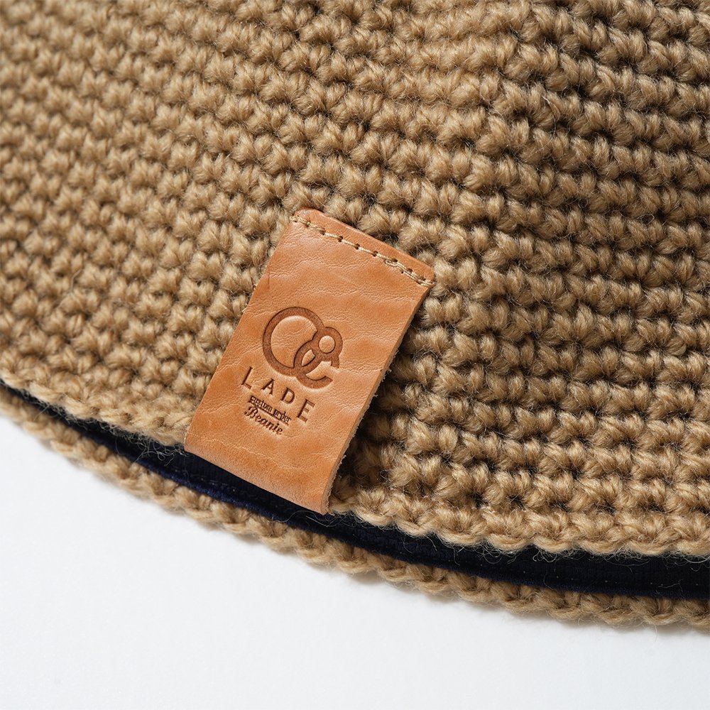 LADE ( レイド ) ビーニー PLAIN TOQUE LEATHER TAG ( CARAMEL