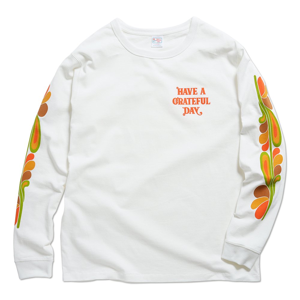 HAVE A GRATEFUL DAY ( ハブアグレイトフルデイ ) ロンTEE LONG SLEEVE T-SHIRTS / SLEEVE#5 ( WHITE ) GDC0179SLV5