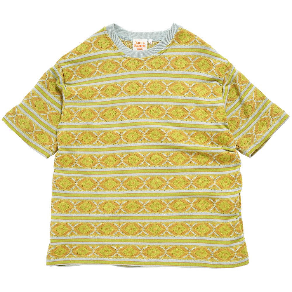 HAVE A GRATEFUL DAY ( ϥ֥쥤ȥեǥ ) T JACQUARD T-SHIRT ( LIME ) GDC0308JQAD