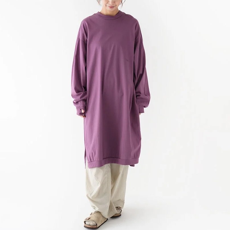 MOUN TEN. ( ޥƥ ) ԡ ORGANIC LOGO DRESS ( PURPLE ) MT72-1204