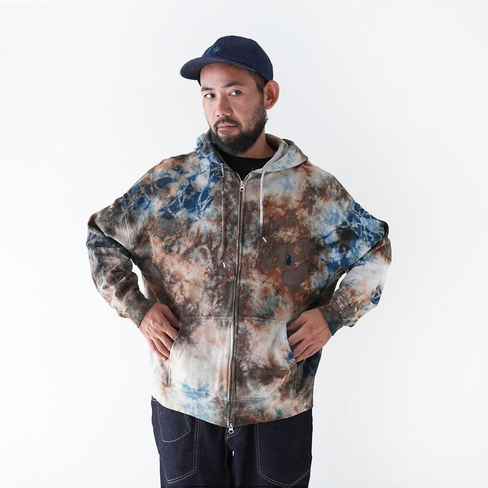 devadurga ( デヴァドゥルガ ) 藍染泥染めワイドジップパーカー SANGO