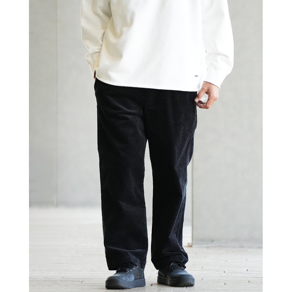 WAX ( ワックス ) パンツ CORDUROY EASY TROUSERS ( BLACK ) WX-0306 -  JAU／REMILLAレミーラ, GOHEMPゴーヘンプ, HAVE A GRATEFUL DAY, DEVADURGA, AREth,  GREENCLOTHING,