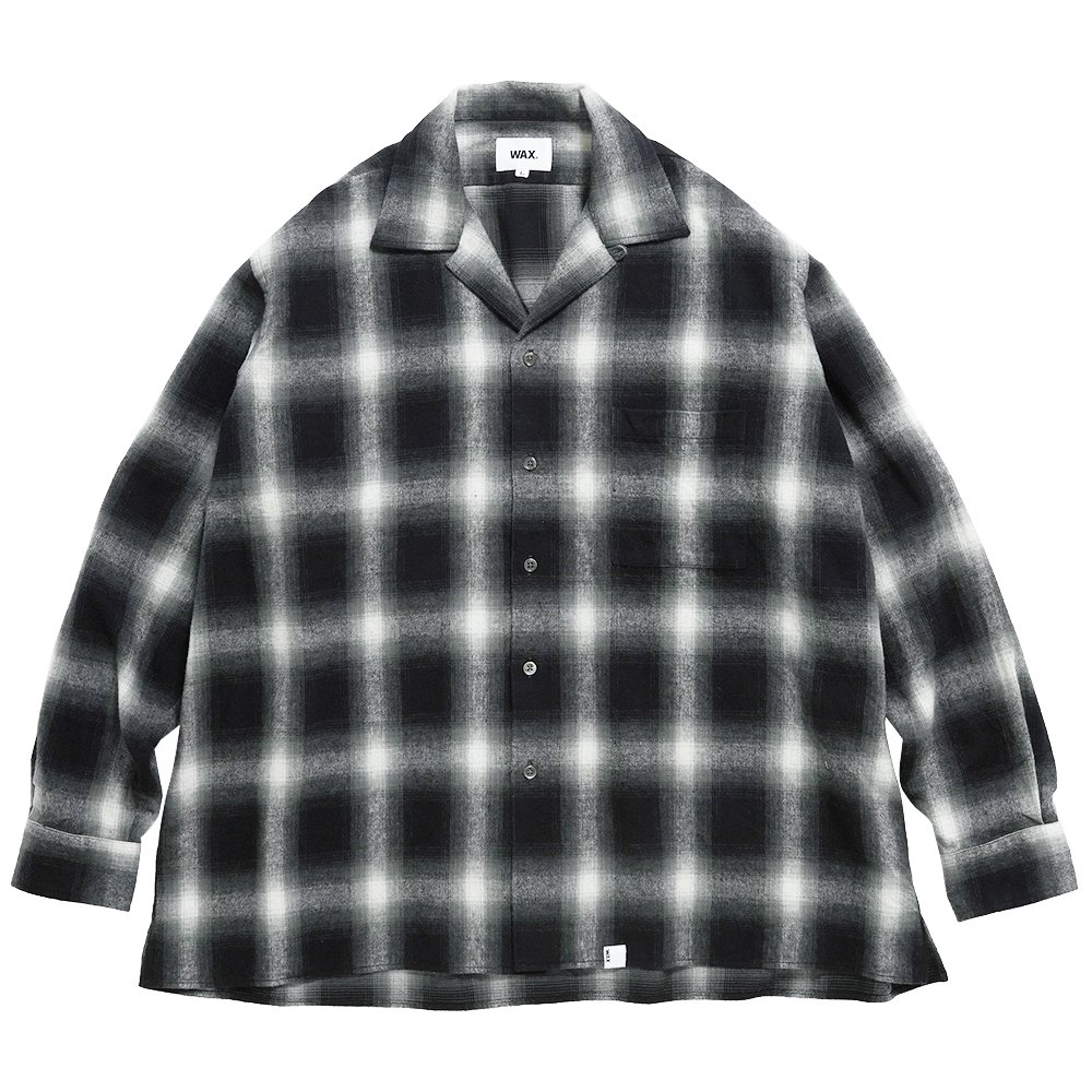 WAX ( å )  SHAGGY OMBRE CHECK SHIRTS ( BLACK ) WX-0307