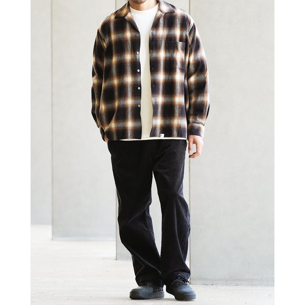 WAX ( ワックス ) シャツ SHAGGY OMBRE CHECK SHIRTS ( BROWN ) WX-0307 -  JAU／REMILLAレミーラ, GOHEMPゴーヘンプ, HAVE A GRATEFUL DAY, DEVADURGA, AREth,  GREENCLOTHING,