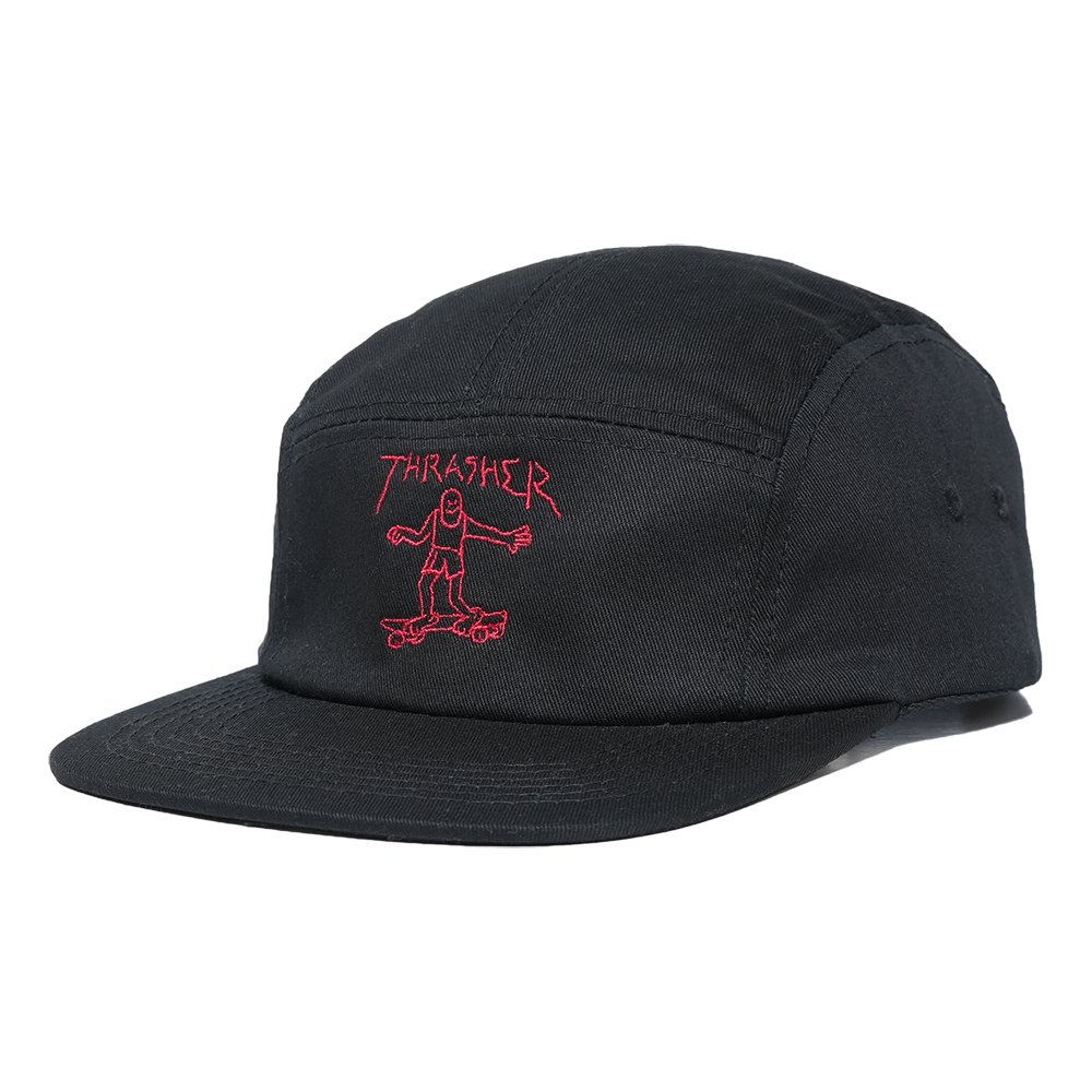 THRASHER ( å㡼 ) å GONZ 5PANEL CAMP HAT ( BLACK / RED )