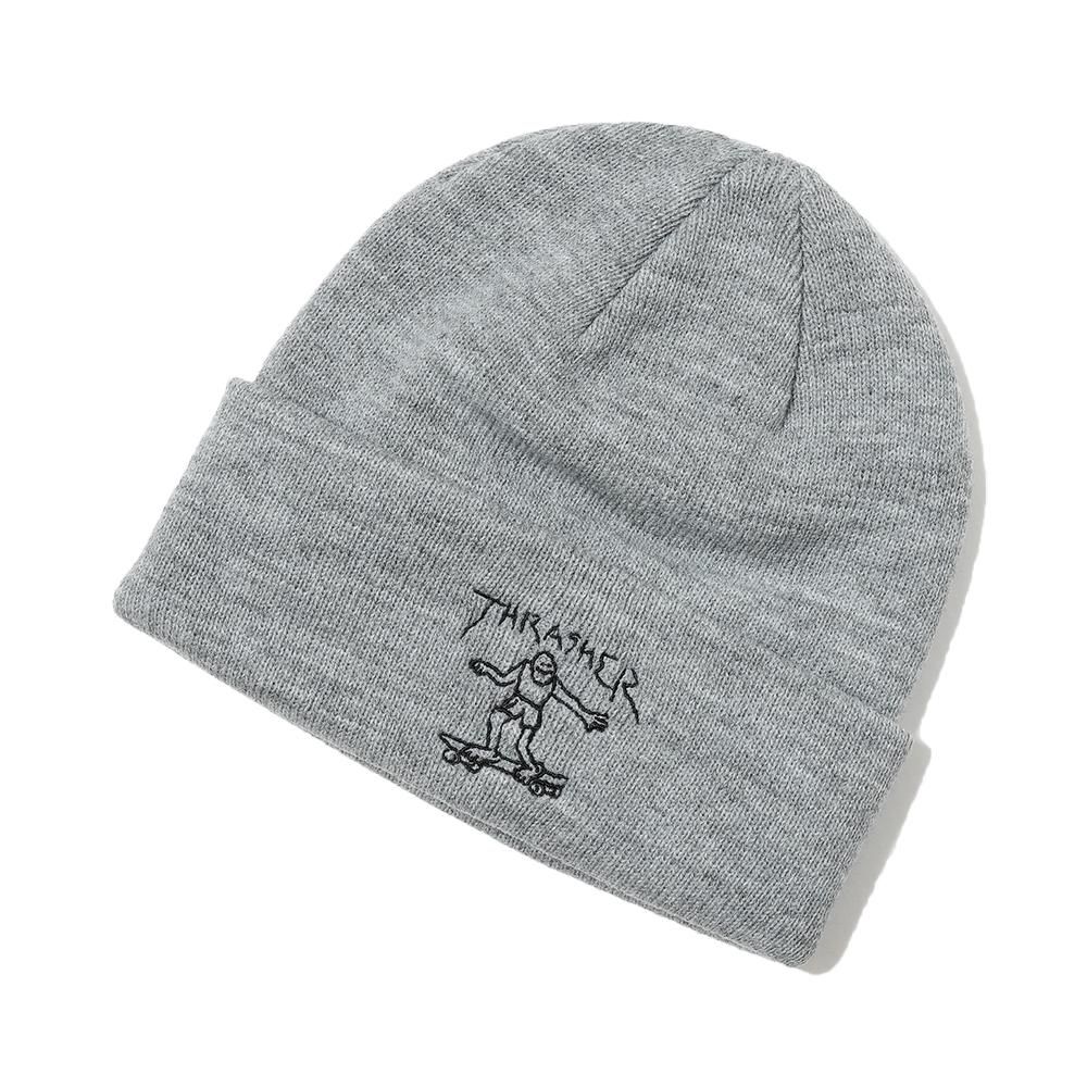 THRASHER ( å㡼 ) ӡˡ GONZ LOGO BEANIE ( HEATHER GRAY )