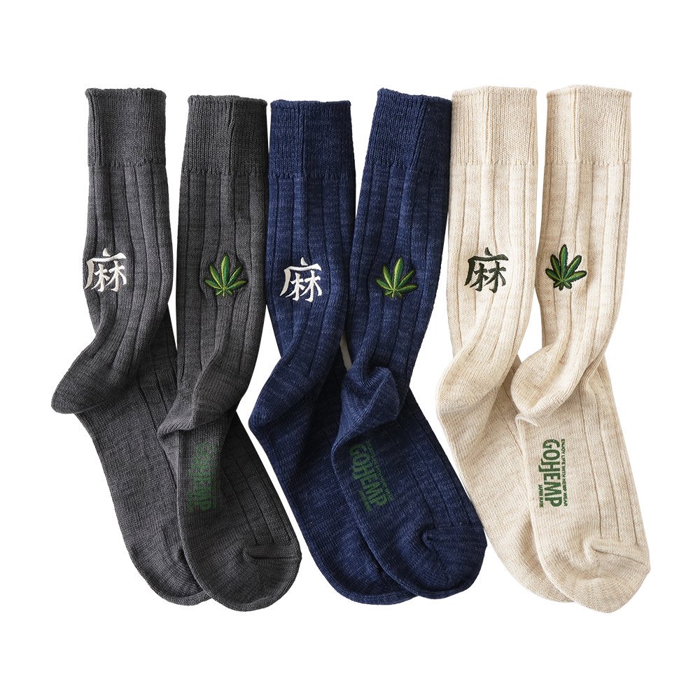 GOHEMP ( إ ) إץå SOUVENIR EMB CREW SOCKS GHG0091GLL