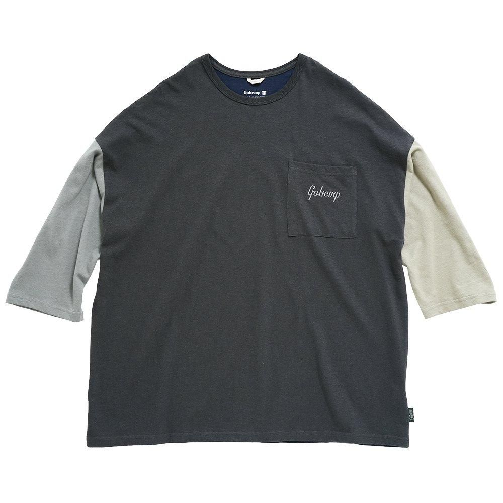 GOHEMP ( إ ) 磻7ʬT 3/4 SLEEVE WIDE TEE ( GUNMETAL GRAY ) GHC4531MC24