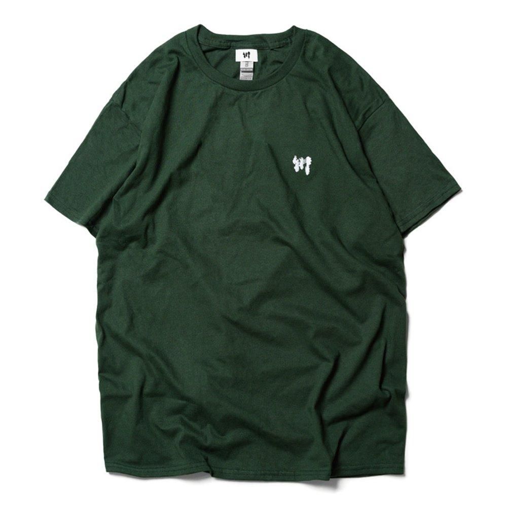 川 ( カワ ) Tシャツ LOGO 1POINT TEE ( 緑 × 白 ) - JAU