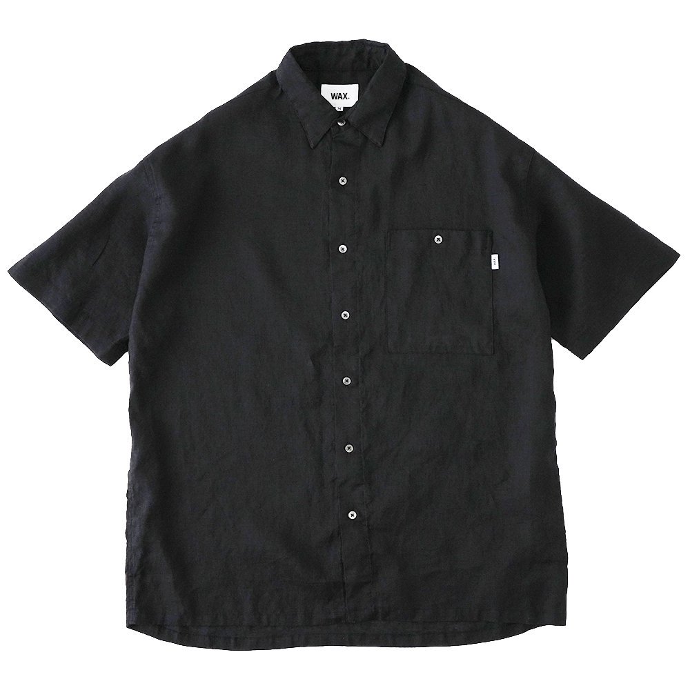 WAX ( å ) ͥ󥷥 LINEN SHIRTS ( BLACK ) WX-0341