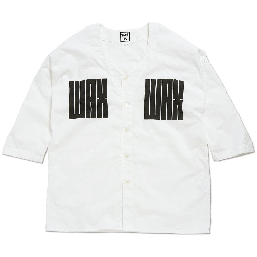 WAX ( ワックス ) 鯉口シャツ KOIKUCHI-SHIRTS “ 角文字 ” ( 白 ) WX-0373