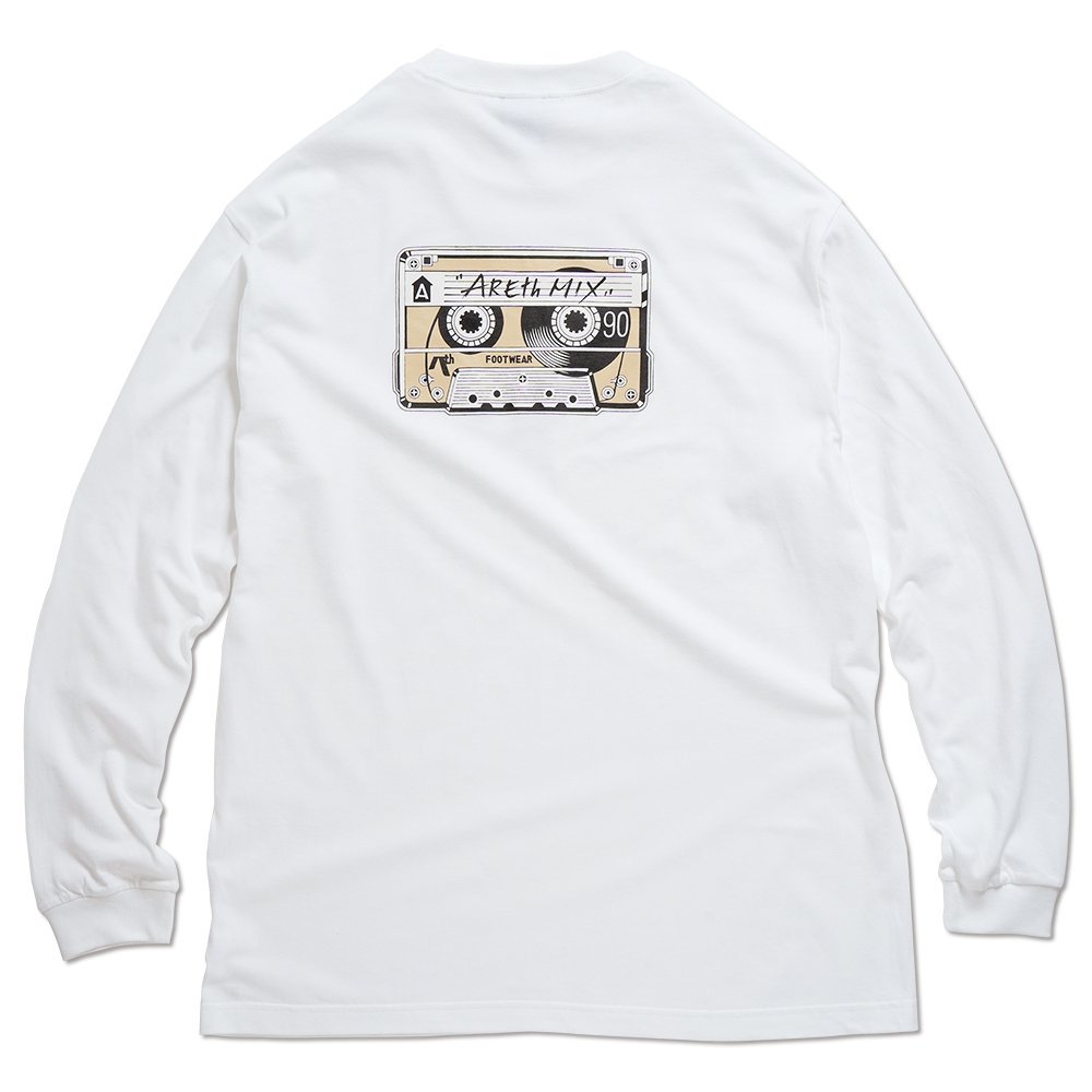 AREth (  ) ڿǥ󥰥꡼ MIX TAPE L/S T-SHIRT ( WHITE )